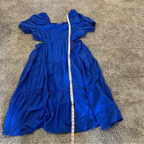 The Drop Anaya Maxi Dress | Square Neck, Cut-Out, Tiered, 3X, Dazzling Blue - Picture 13 of 13